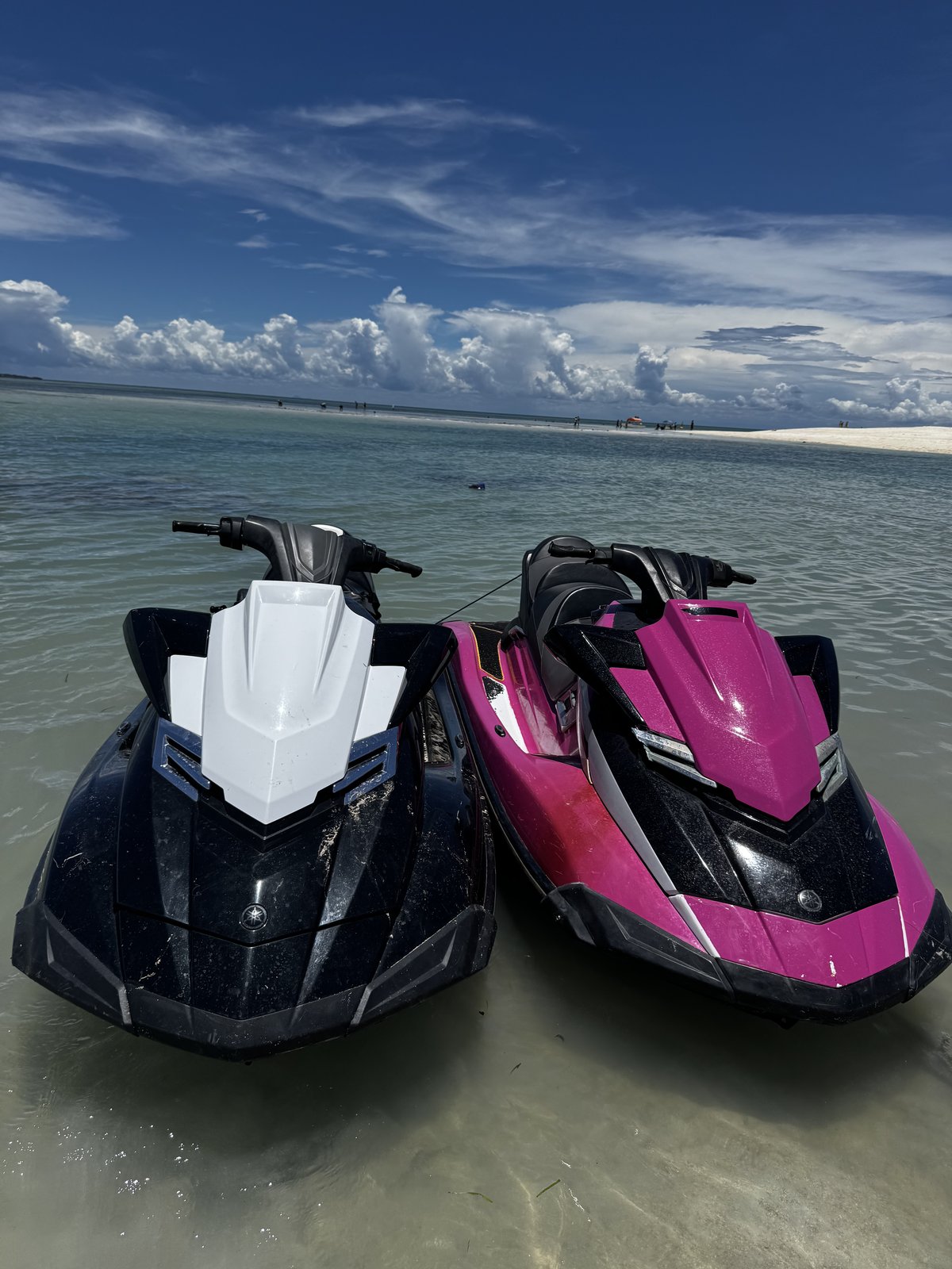 Two Yamaha jet skis on Zanzibar beach